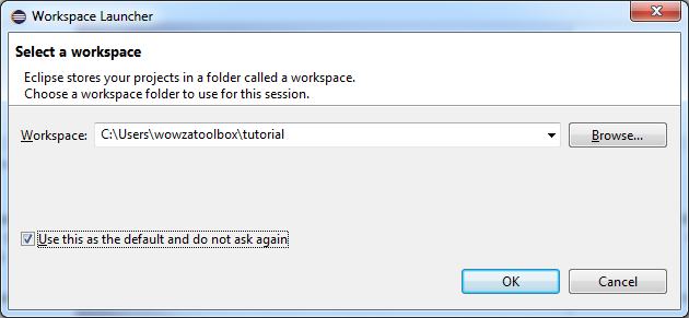 Eclipse Workspace Selection