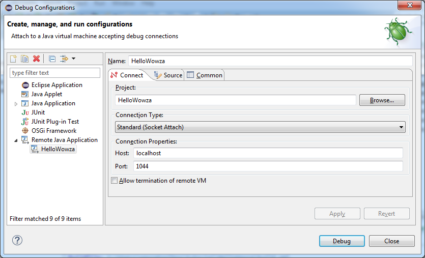 Debug Wowza Configuration